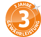 3 Jahre Gewährleistung